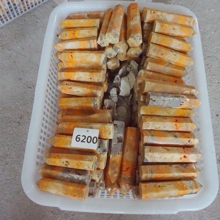 22Pcs 2KG 4.4LB Natural Bumble Bee Jasper Quartz Crystal Point Tower Obelisk Healing