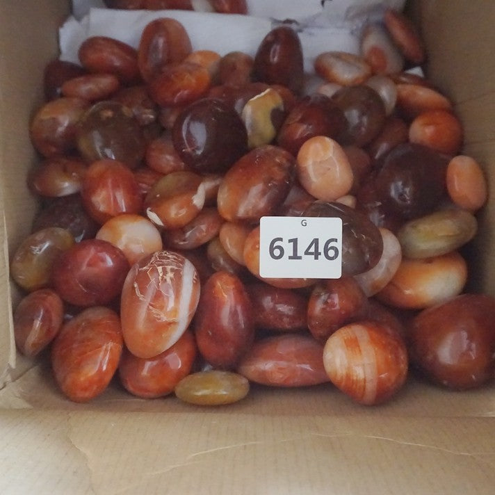 5KG 11LB 70Pcs Natural Red Carnelian Agate Crystal Palm Stone Polished Healing