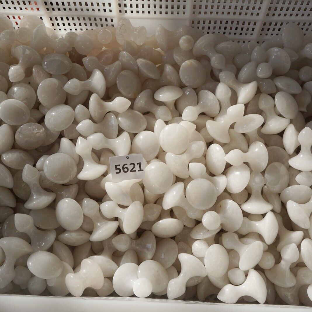 2KG 36Pcs 2" 4.4LB Natural White Quartz Crystal Mushroom Massage Stick Wands Healing