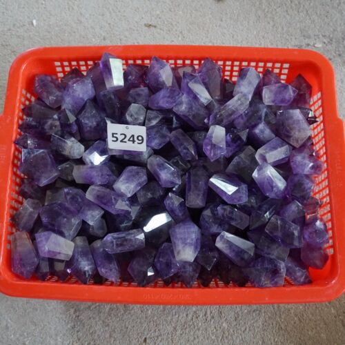 2KG 4.4LB 34Pcs Natural Purple Amethyst Quartz Crystal Point Tower Polished Healing