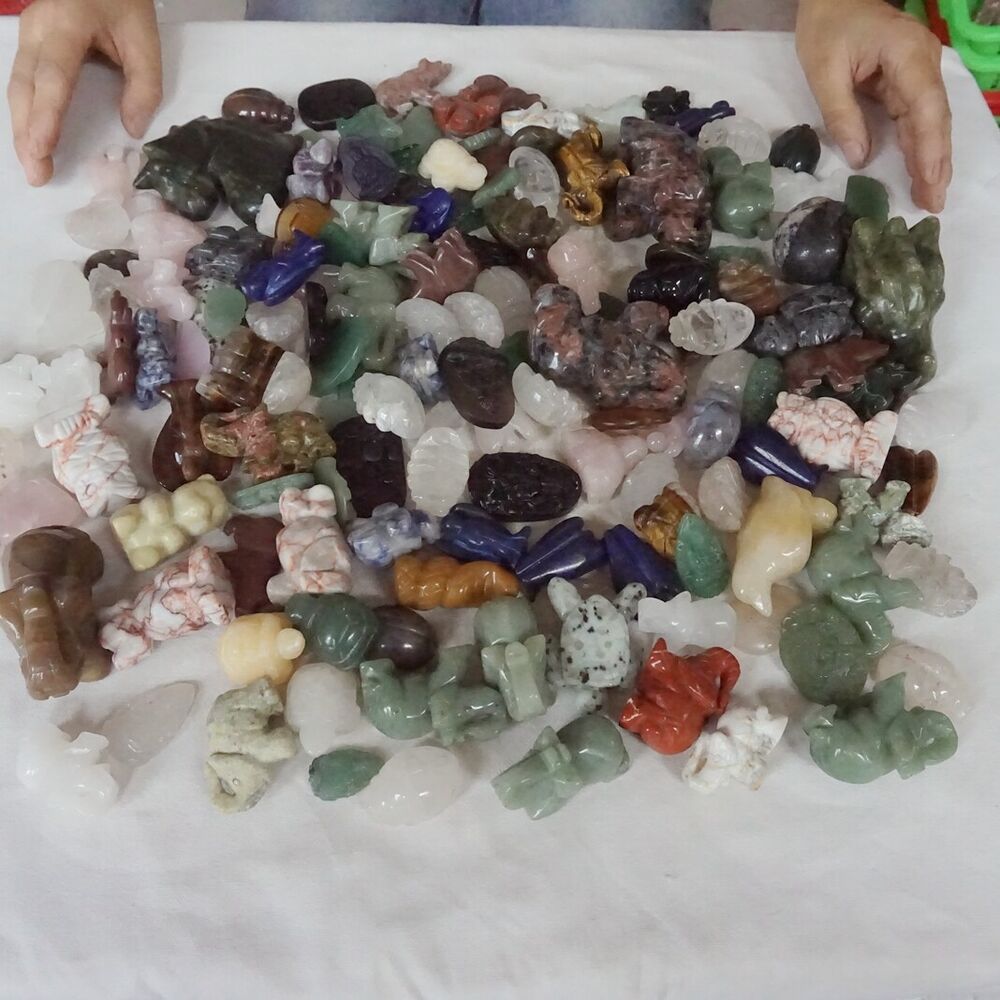 5KG 11LB 156Pcs Quartz Crystal Jasper Skull Angel Figurines Mixed Gem Stones Healing