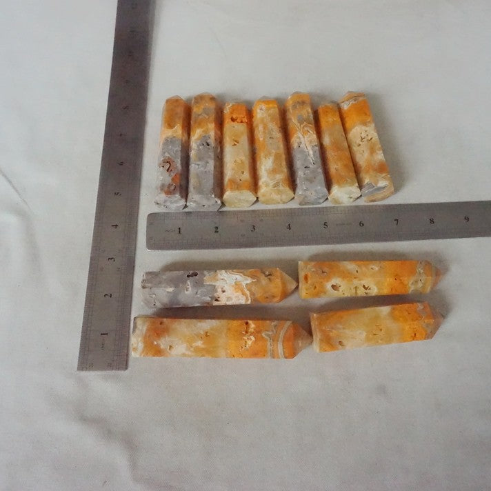 22Pcs 2KG 4.4LB Natural Bumble Bee Jasper Quartz Crystal Point Tower Obelisk Healing