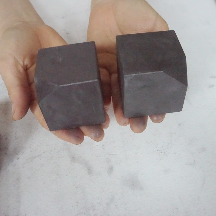10Pcs 4.5LB Natural Shungite Protect Radiation Crystal Square Heptahedron Healing 5cm