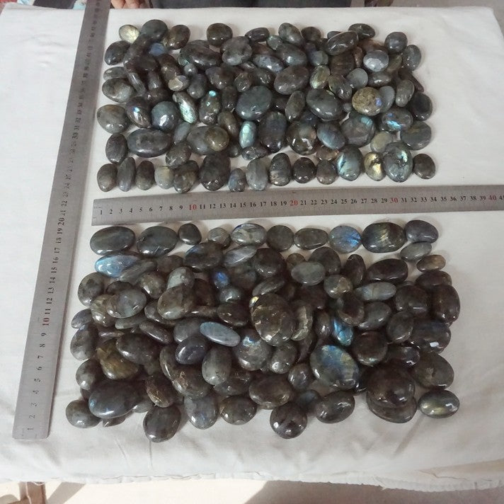 5Kg 11LB 250Pcs Natural Rainbow Labradorite Quartz Crystal Palm Tumbled Healing