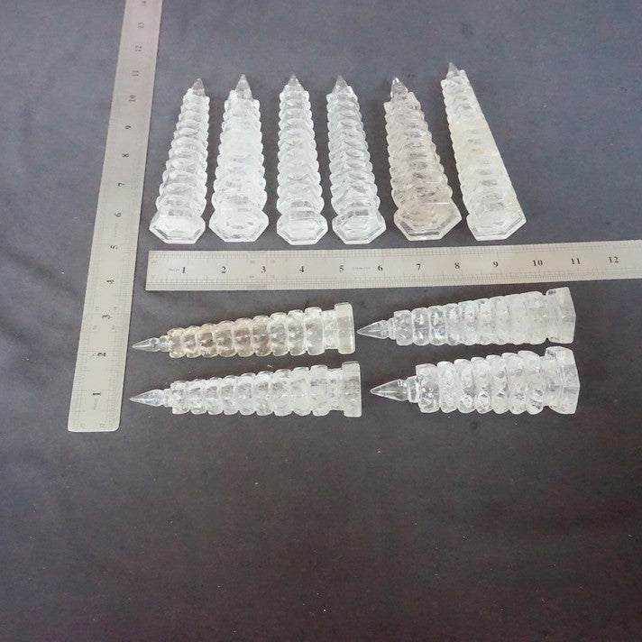 10Pcs Cute Natural Clear Quartz Crystal Point wenchang Tower Pagoda Healing
