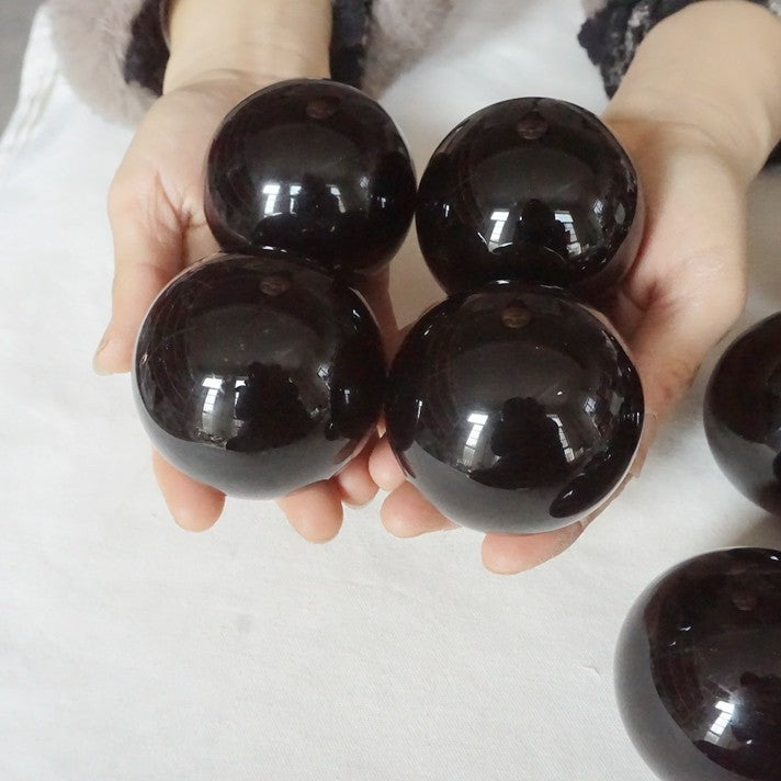 17Pcs 5KG 11LB Natural Obsidian Quartz Crystal Sphere Ball Polished Healing 55-63mm