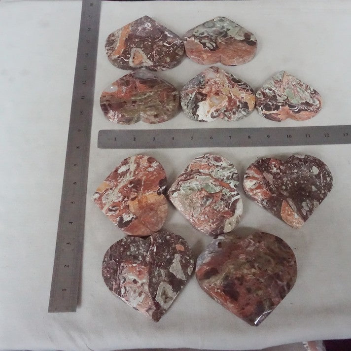 10Pcs 6LB Natural Money Agate Wealth Abundance Crystal Heart Chakra Stone Healing