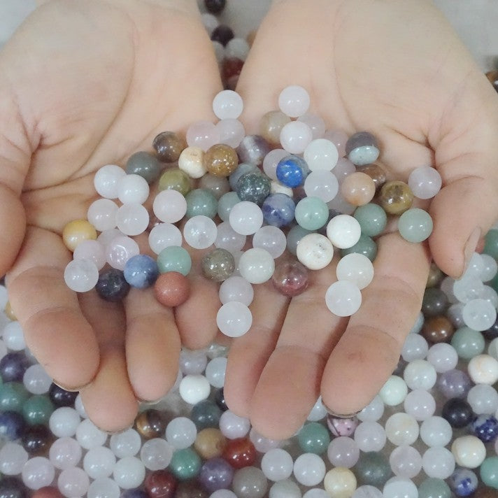 11LB 3600Pcs Tiny Natural Quartz Crystal Jasper Ball Diverse Stone Healing 10mm