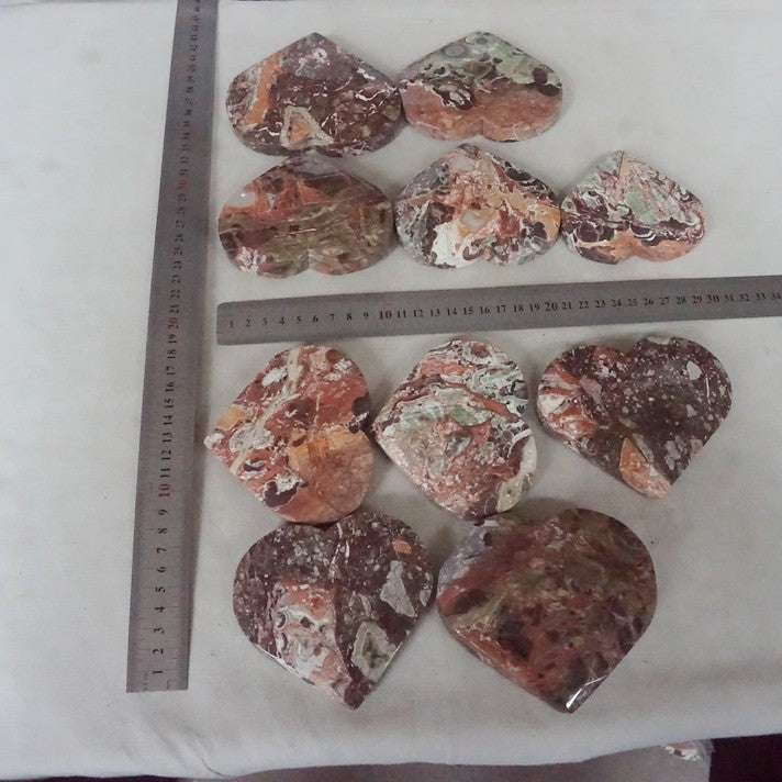 10Pcs 6LB Natural Money Agate Wealth Abundance Crystal Heart Chakra Stone Healing