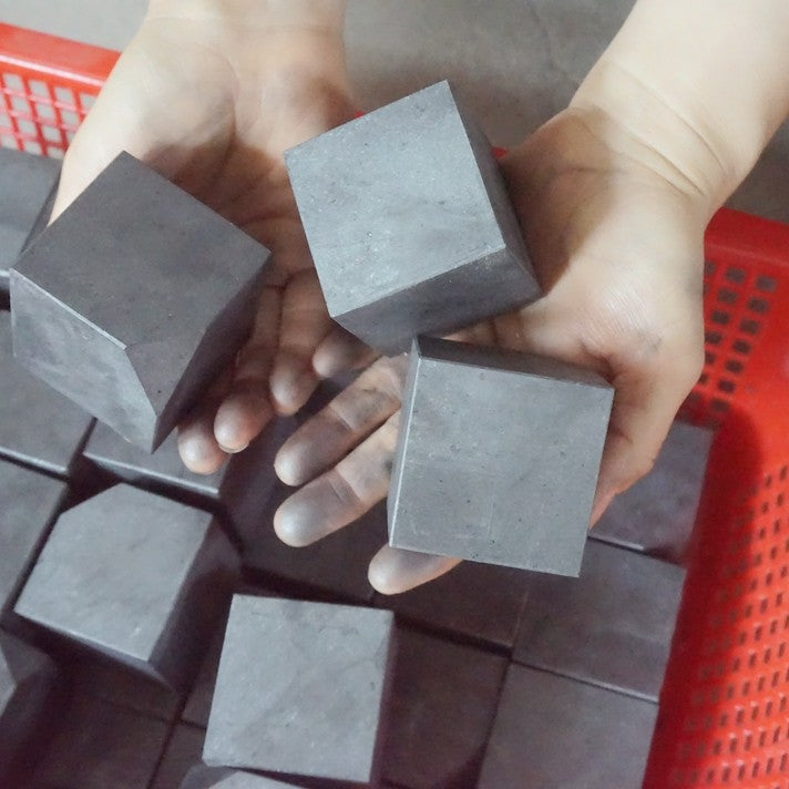 10Pcs 4.5LB Natural Shungite Protect Radiation Crystal Square Heptahedron Healing 5cm