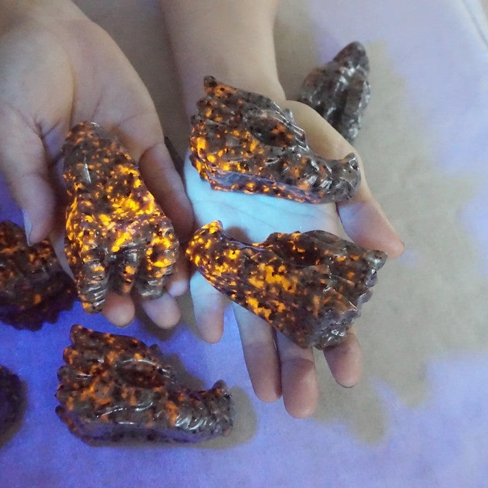 20Pcs 3.2KG 7LB Yooperlite Fire Stone Crystal Dragon Flashing Flame Under Ultraviolet Wholesales