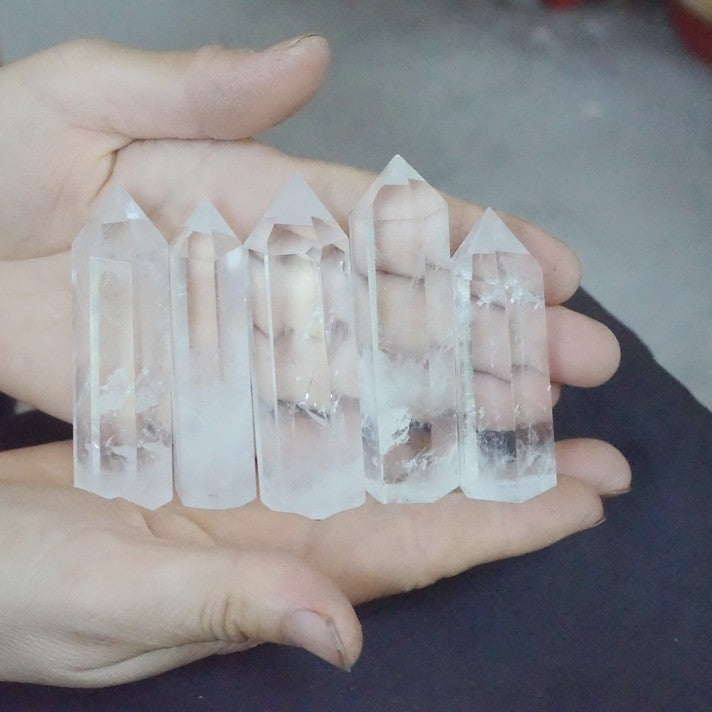 50Pcs 2kg 4.4LB Natural Clear White Quartz Crystal Point Tower Polished Healing Wholesales