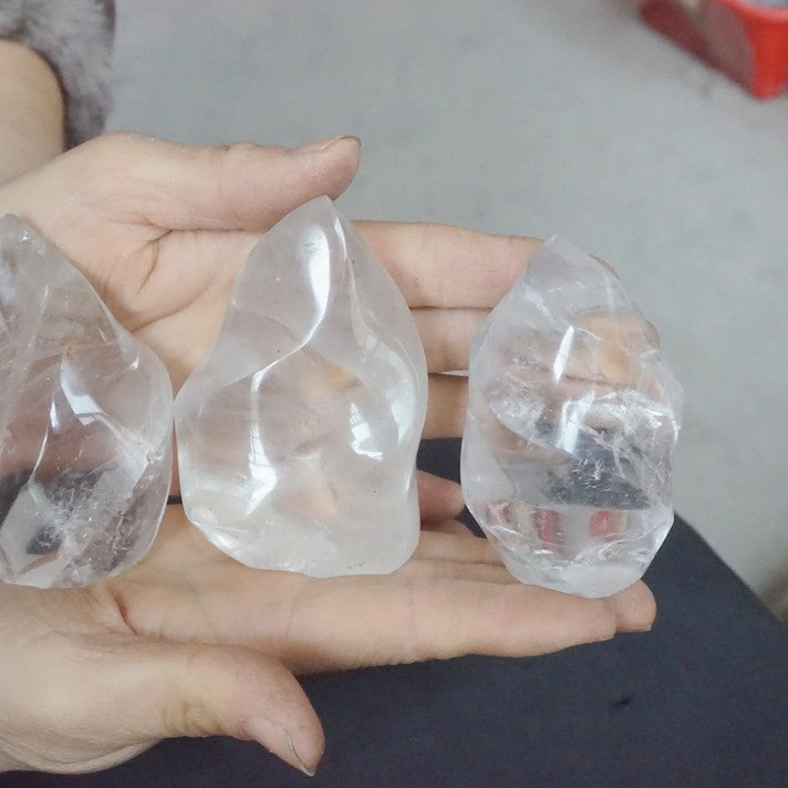 5KG 11LB 25Pcs Natural Clear White Quartz Crystal Flame Point Carved Polished Healing