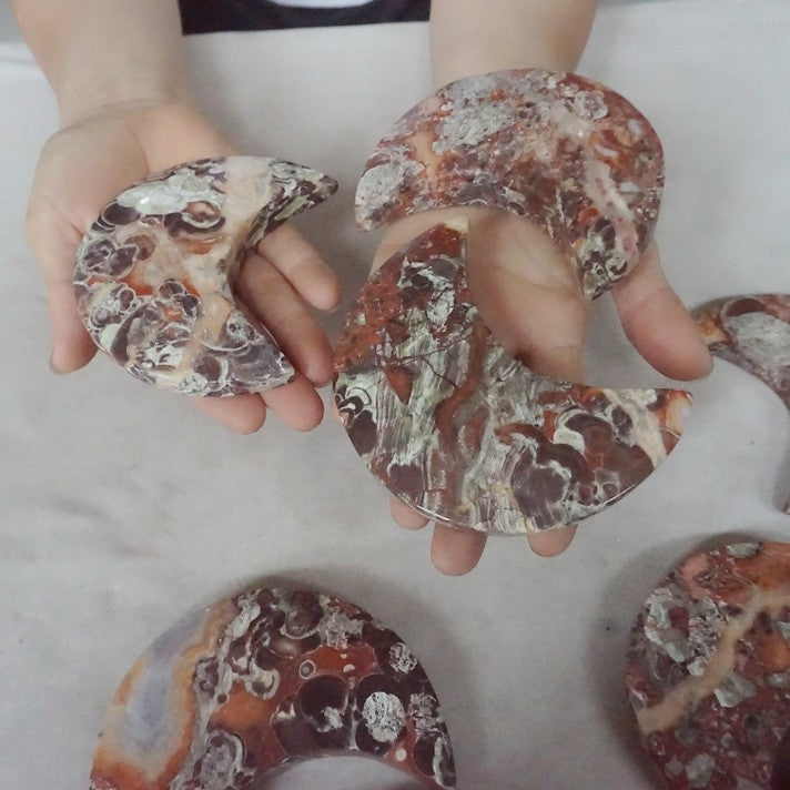 10Pcs 1.8KG Natural Money Agate Wealth Abundance Crystal Moon Chakra Stone Healing