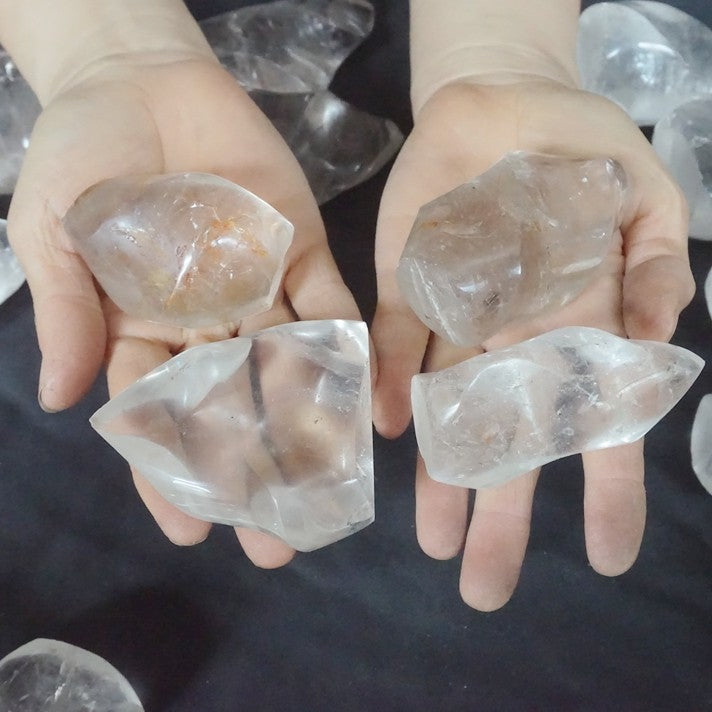 5KG 11LB 25Pcs Natural Clear White Quartz Crystal Flame Point Carved Polished Healing