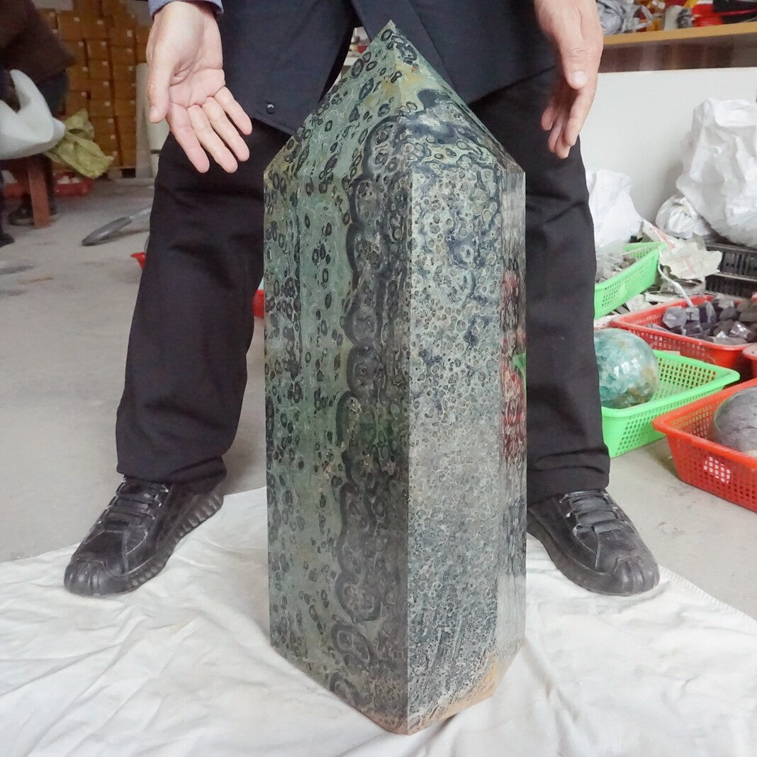 50KG 112LB Huge Natural Stromatolite Kambaba Crystal Jasper Stone Point Tower Healing