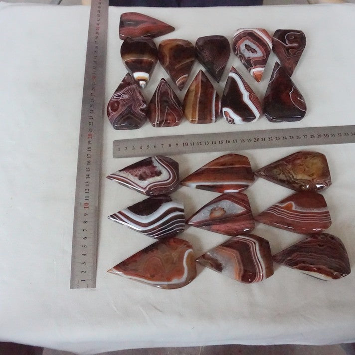 20Pcs 6.6LB Natural Banded Carnelian Agate Crystal Flame Point Carved Healing