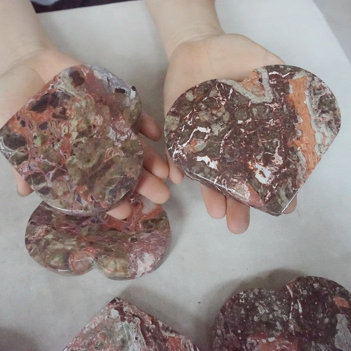 10Pcs 6LB Natural Money Agate Wealth Abundance Crystal Heart Chakra Stone Healing