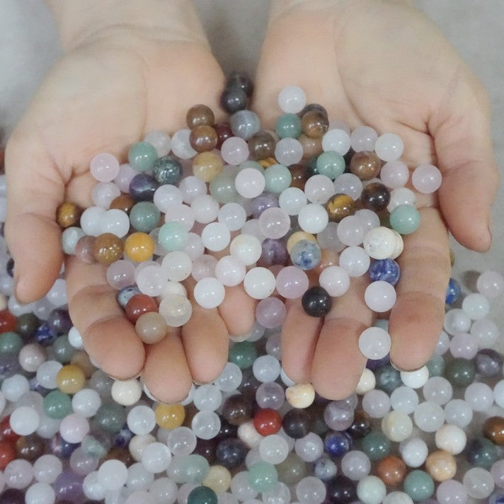 11LB 3600Pcs Tiny Natural Quartz Crystal Jasper Ball Diverse Stone Healing 10mm