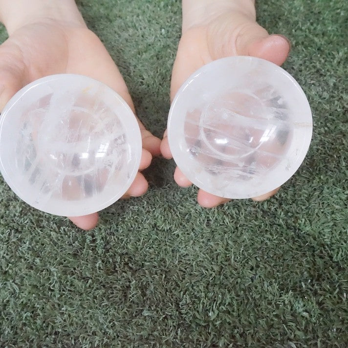 10Pcs 4.6LB Natural White Clear Quartz Crystal Bowl Carving Healing Wholesales