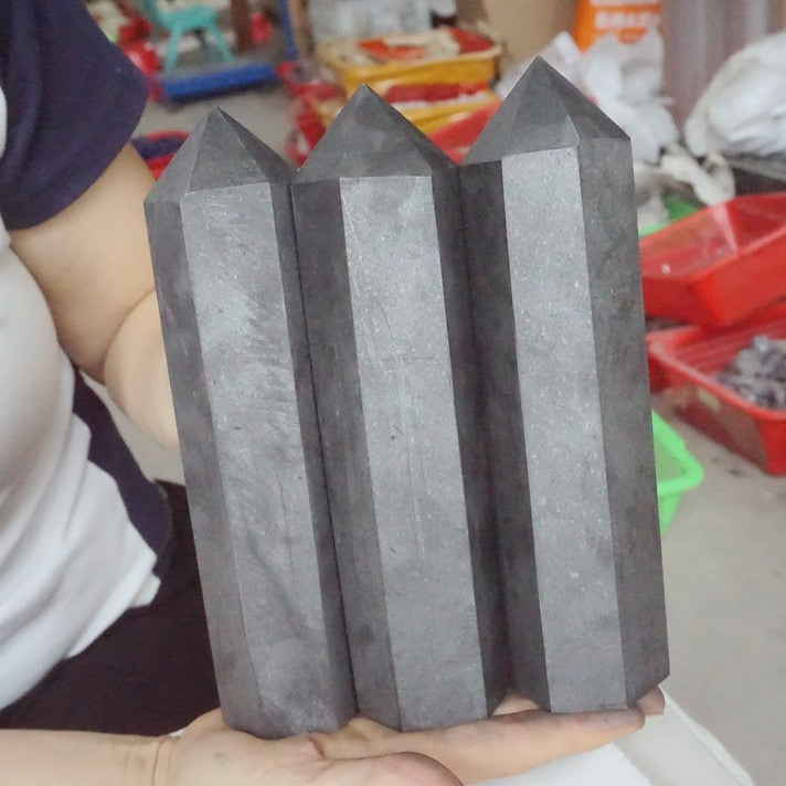10Pcs 5KG Big Natural Shungite Protect Radiation Crystal Point Tower Healing Russia