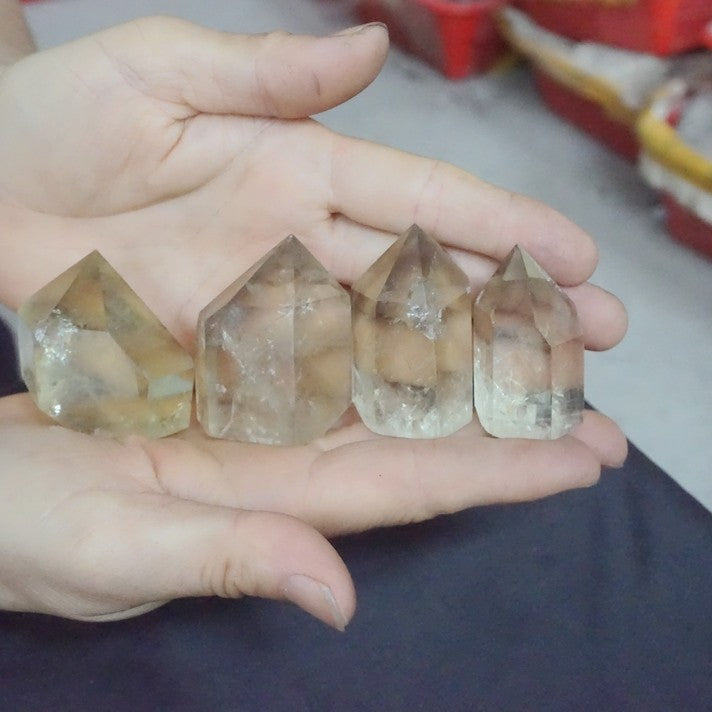 2KG 4.4LB 40Pcs Natural Rainbow Citrine Quartz Crystal Point Tower Polished Healing Wholesales Price