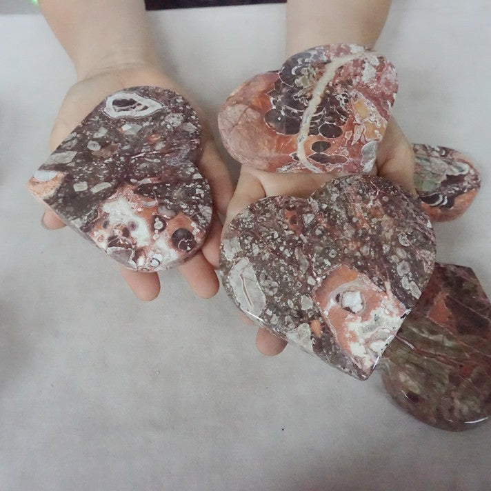 10Pcs 6LB Natural Money Agate Wealth Abundance Crystal Heart Chakra Stone Healing