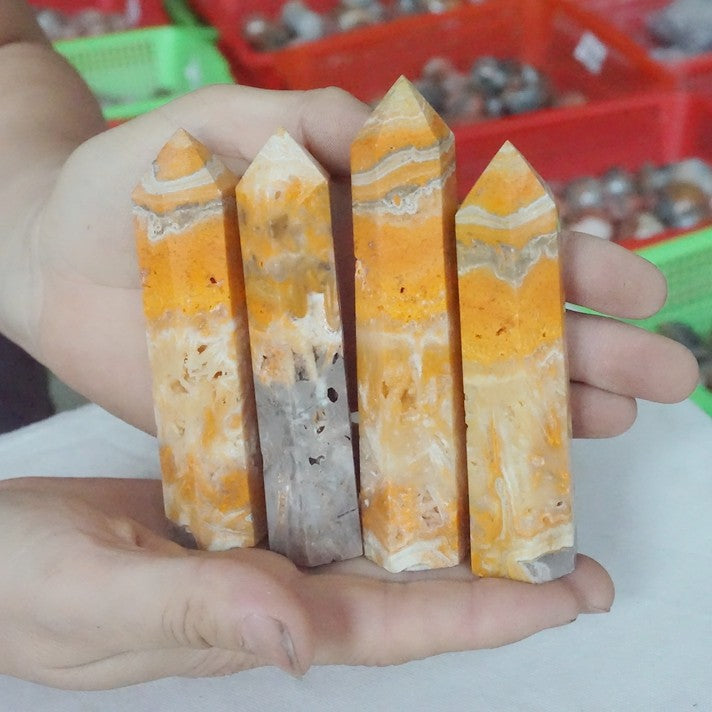 22Pcs 2KG 4.4LB Natural Bumble Bee Jasper Quartz Crystal Point Tower Obelisk Healing