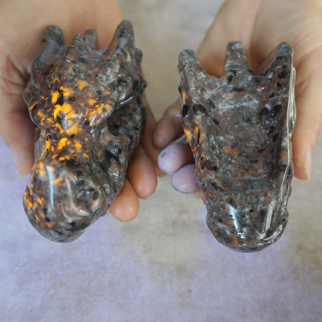 10Pcs 10cm Yooperlite Fire Stone Crystal Dragon Flashing Flame Under Ultraviolet