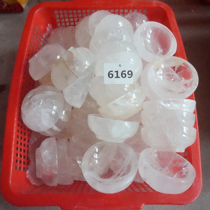 10Pcs 4.6LB Natural White Clear Quartz Crystal Bowl Carving Healing Wholesales