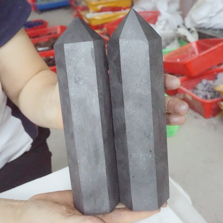 10Pcs 5KG Big Natural Shungite Protect Radiation Crystal Point Tower Healing Russia