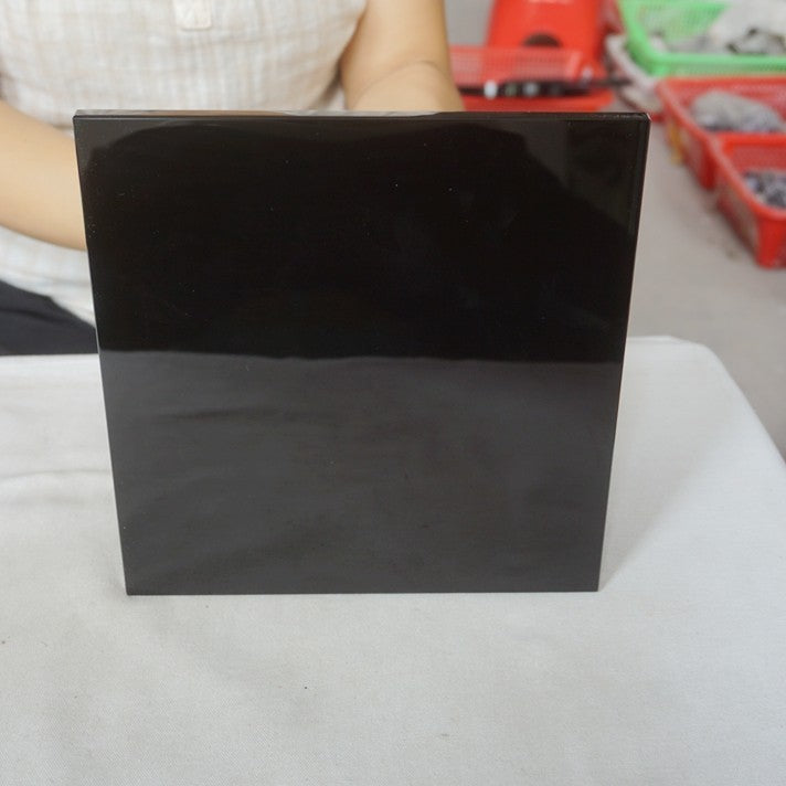 14.9LB 7.7" Natural Reiki Energy Charged Black Obsidian Pyramid Crystal Healing
