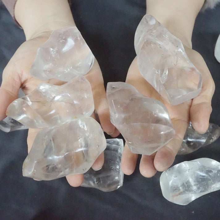 5KG 11LB 25Pcs Natural Clear White Quartz Crystal Flame Point Carved Polished Healing