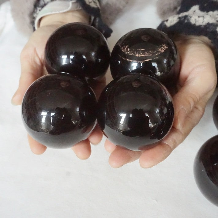 17Pcs 5KG 11LB Natural Obsidian Quartz Crystal Sphere Ball Polished Healing 55-63mm