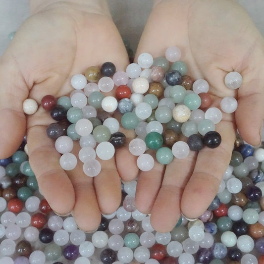 11LB 3600Pcs Tiny Natural Quartz Crystal Jasper Ball Diverse Stone Healing 10mm