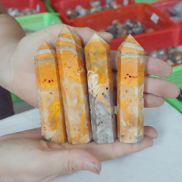 22Pcs 2KG 4.4LB Natural Bumble Bee Jasper Quartz Crystal Point Tower Obelisk Healing