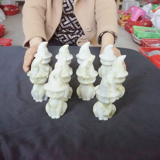 10Pcs 2.5KG 5.5LB Natural Cauliflower Jasper Crystal Wizard Cat Carved Sculpture Carvings Healing