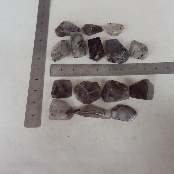 2KG  4.4LB 30Pcs Natural Black Hair Tourmaline Quartz Crystal Stone Tumbled Healing Bulk