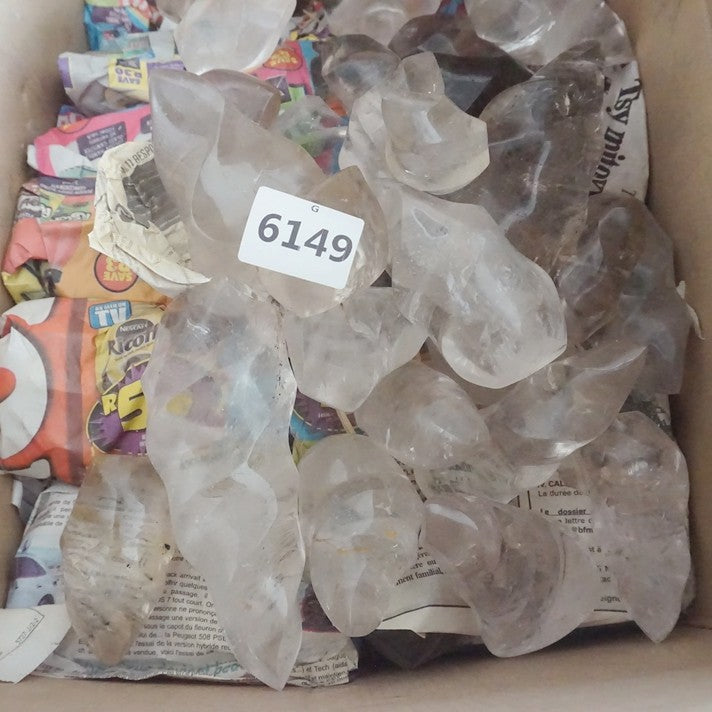 5KG 11LB 25Pcs Natural Clear White Quartz Crystal Flame Point Carved Polished Healing
