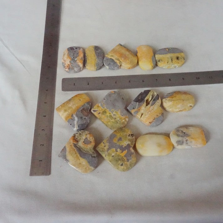 26Pcs 2KG 4.4LB Natural Bumble Bee Jasper Quartz Crystal Heart Palm Stone Healing