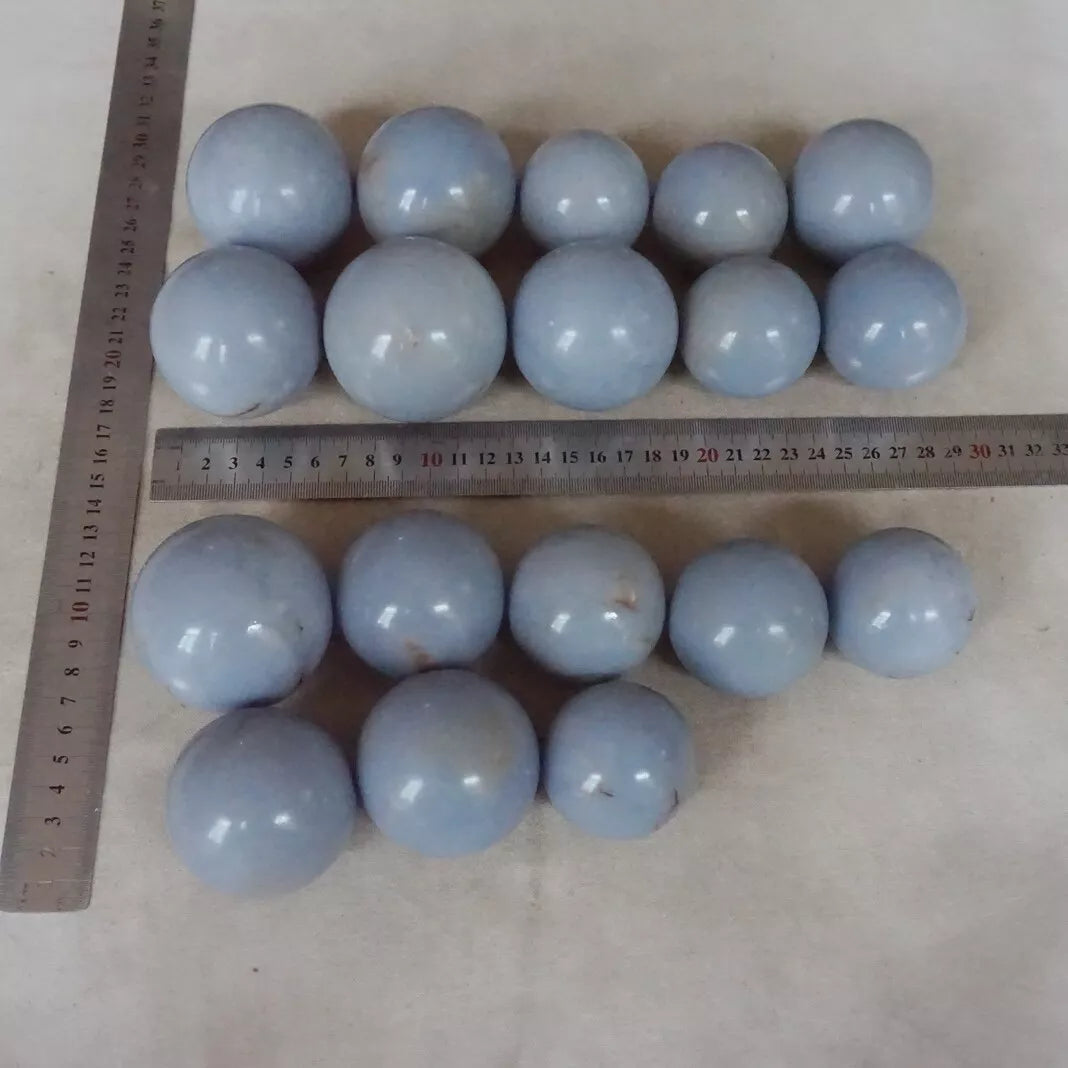 5KG 11LB 18Pcs Natural Blue Angelite Gem Crystal Sphere Ball Healing Wholesales Lot