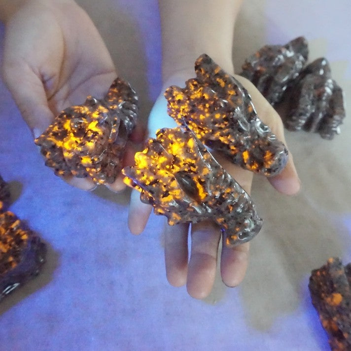 20Pcs 3.2KG 7LB Yooperlite Fire Stone Crystal Dragon Flashing Flame Under Ultraviolet Wholesales