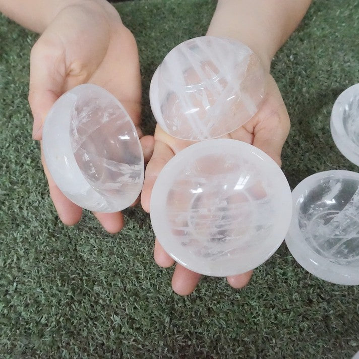 10Pcs 4.6LB Natural White Clear Quartz Crystal Bowl Carving Healing Wholesales