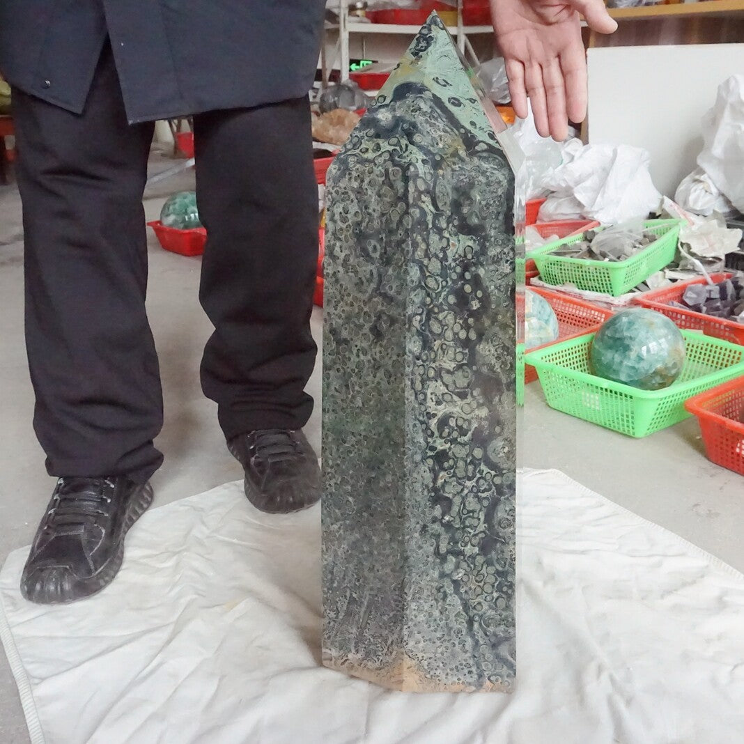 50KG 112LB Huge Natural Stromatolite Kambaba Crystal Jasper Stone Point Tower Healing