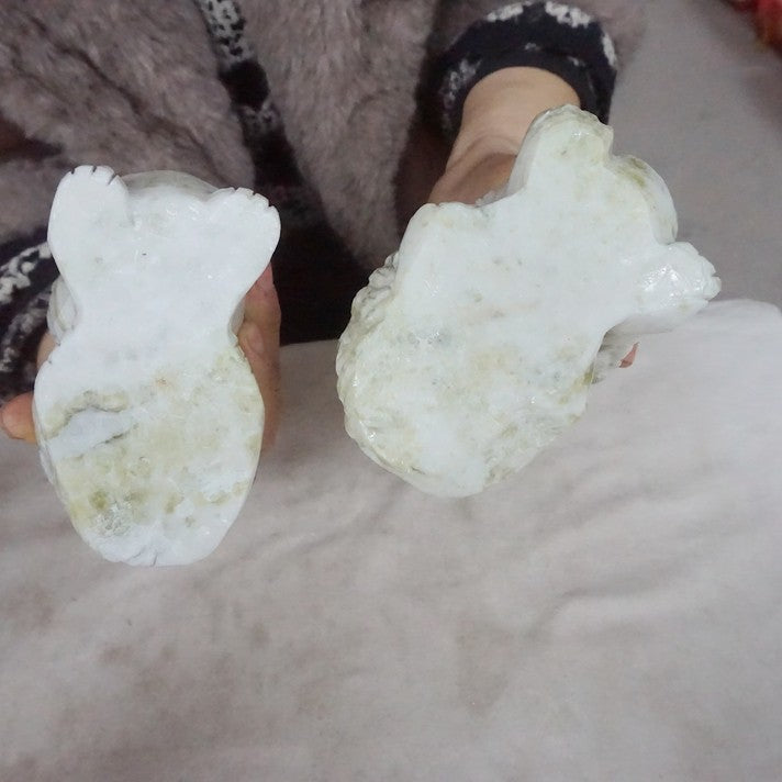 19.4LB 5Pcs Natural Serpentine Jade Xiuyu Crystal Wolf Carved Liaoning China