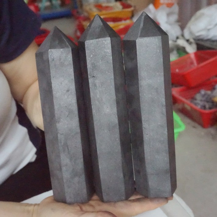 10Pcs 5KG Big Natural Shungite Protect Radiation Crystal Point Tower Healing Russia
