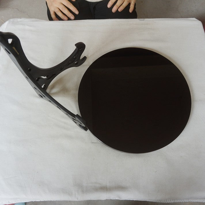 7.6LB 11.6" Big Natural Obsidian Quartz Crystal Mirror Disc Carving Healing 30cm