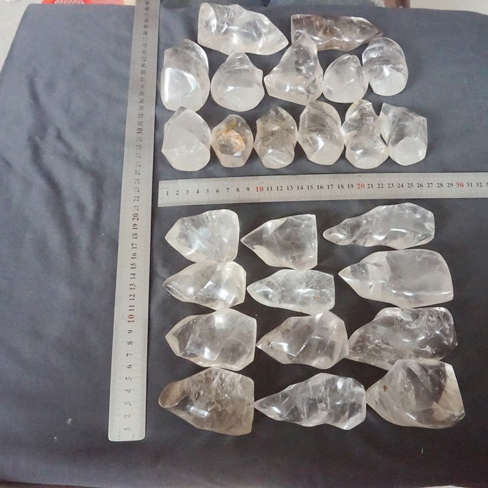 5KG 11LB 25Pcs Natural Clear White Quartz Crystal Flame Point Carved Polished Healing