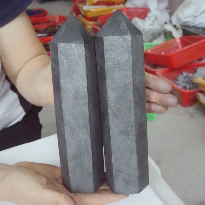 10Pcs 5KG Big Natural Shungite Protect Radiation Crystal Point Tower Healing Russia
