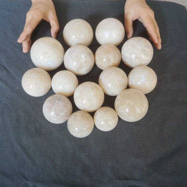 5KG 11LB 15Pcs Natural Blue Rainbow Moonstone Belomorite Crystal Sphere Ball Healing